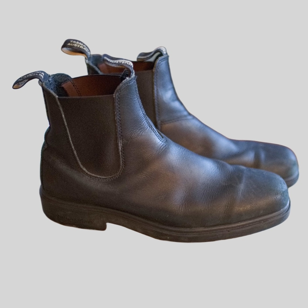 Men's Black Leather Chelsea Boots - Picture 3 of 6
